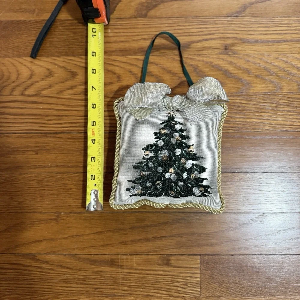 Tapestry Cross Stitch Door Handle Knob Mini Pillow Christmas Tree 6